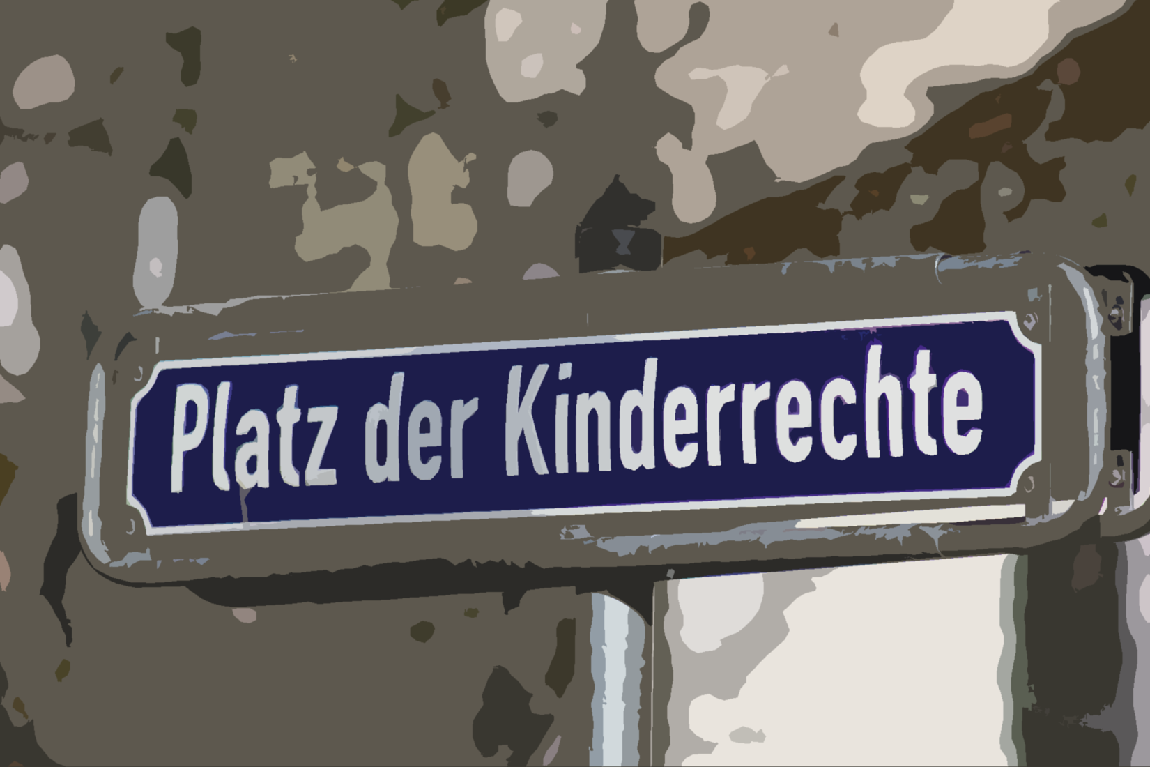 Strassenschild mit dem Titel Platz der Kinderrechte